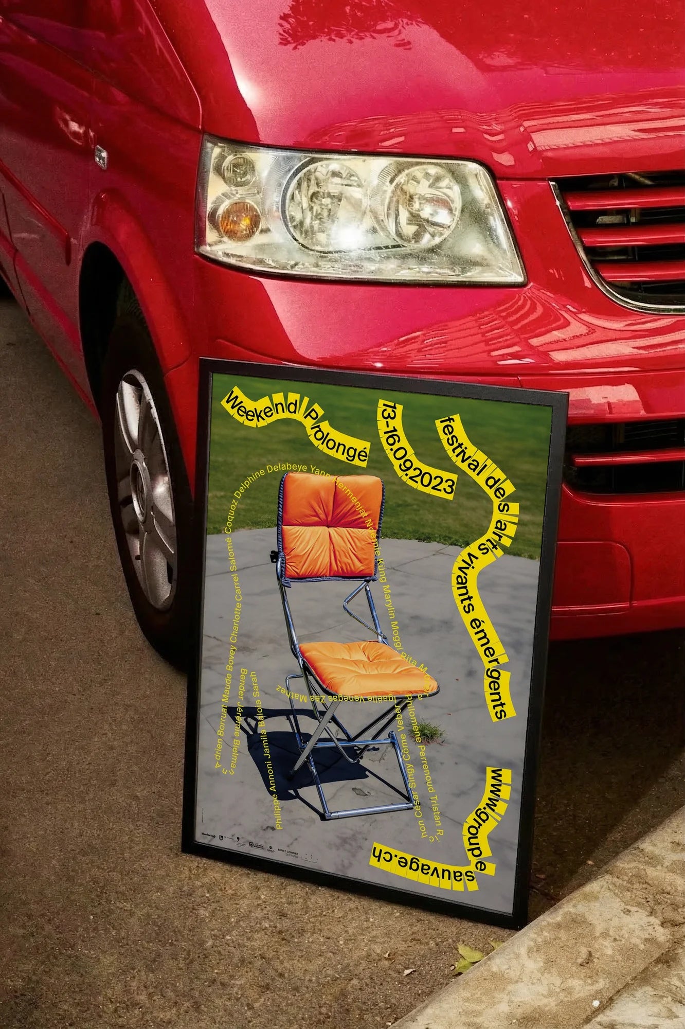 Orange Concrete Collage - carmockup