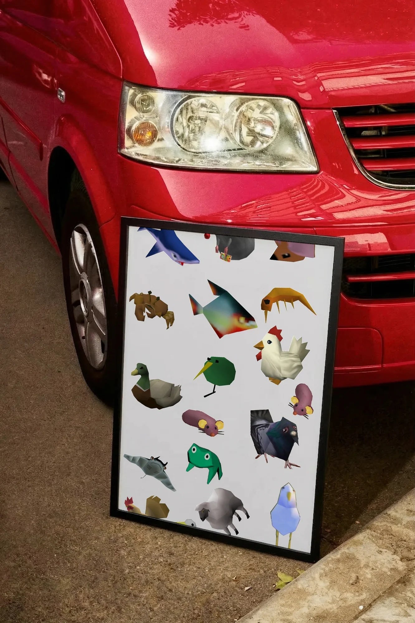 Whimsical Poly Grid - carmockup