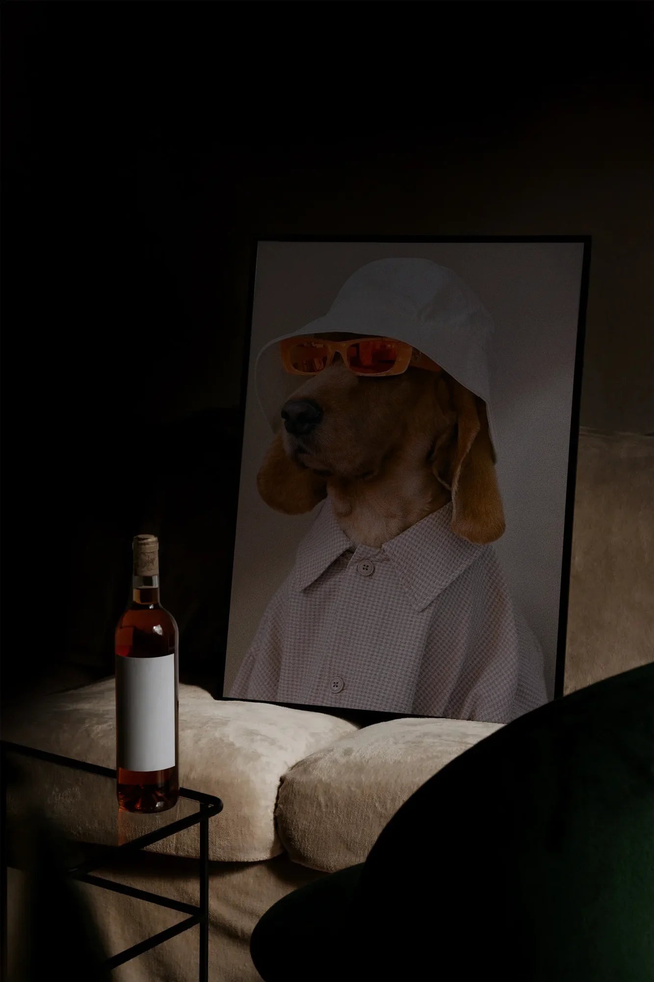 Doggy Checkered - mockupsofa-dark