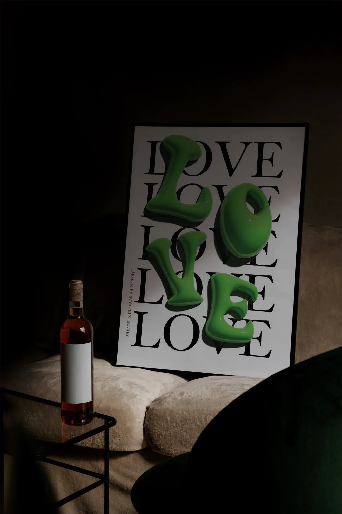 Glowing Love Grid - mockupsofa-dark