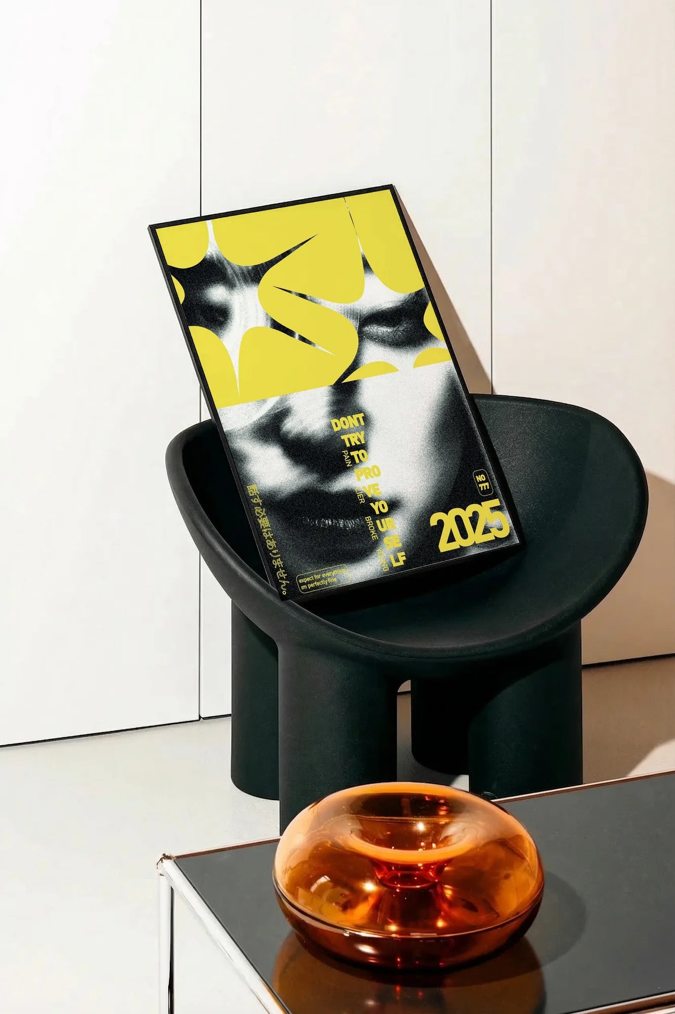Yellow Fractured Mirror - onchair