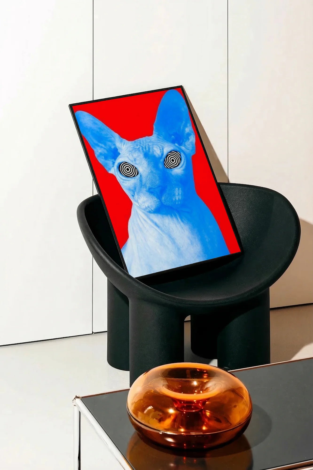 Red Spirals of Blue - onchair