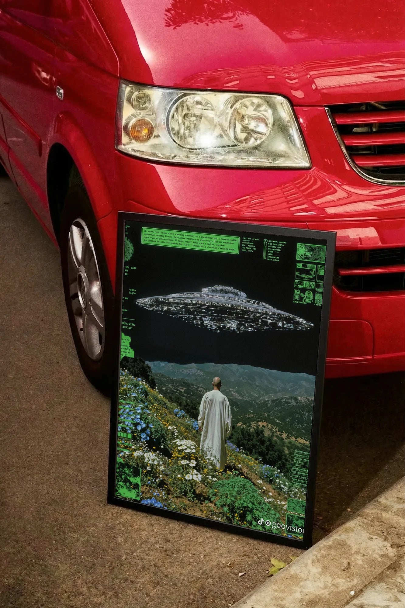Monk and UFO on Hill - carmockup