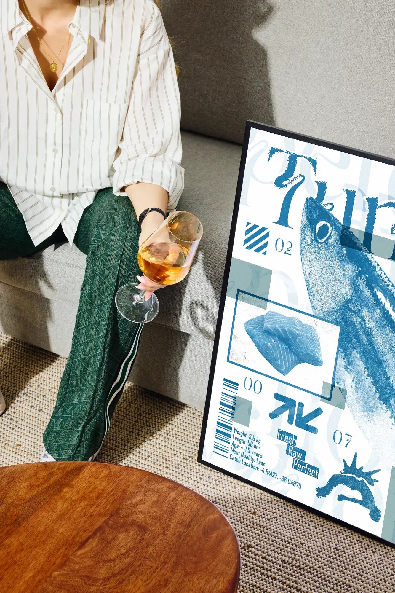 Fresh Blue Tuna - drinkglass-sofa