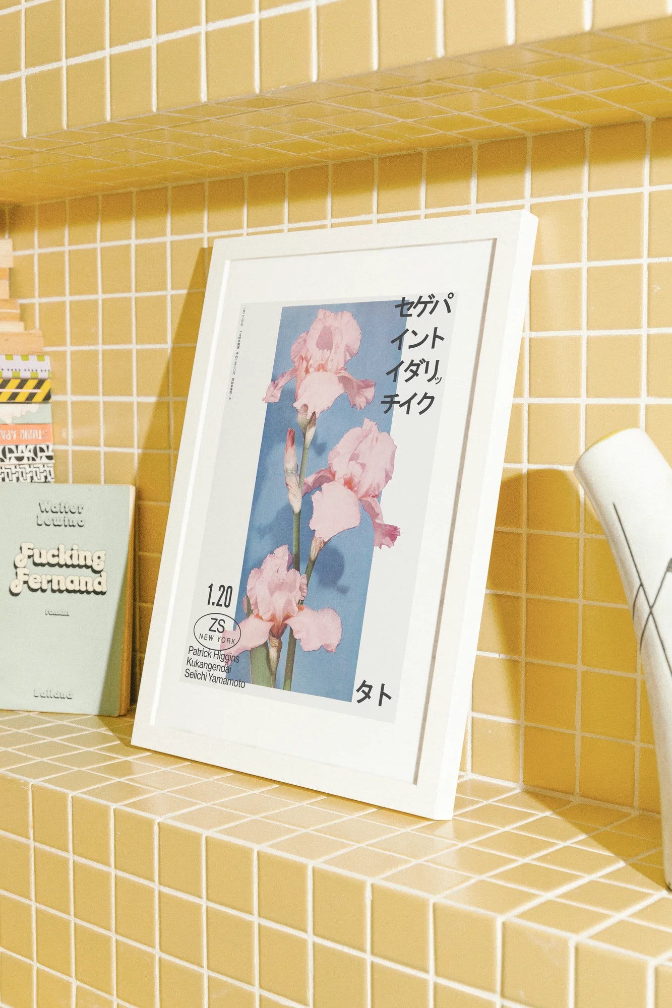 Pink Petals on Deep Blue