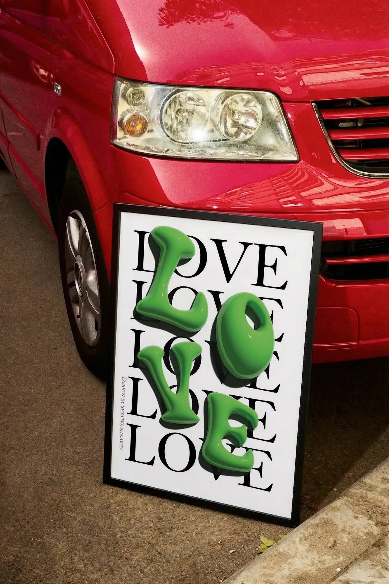 Glowing Love Grid - carmockup