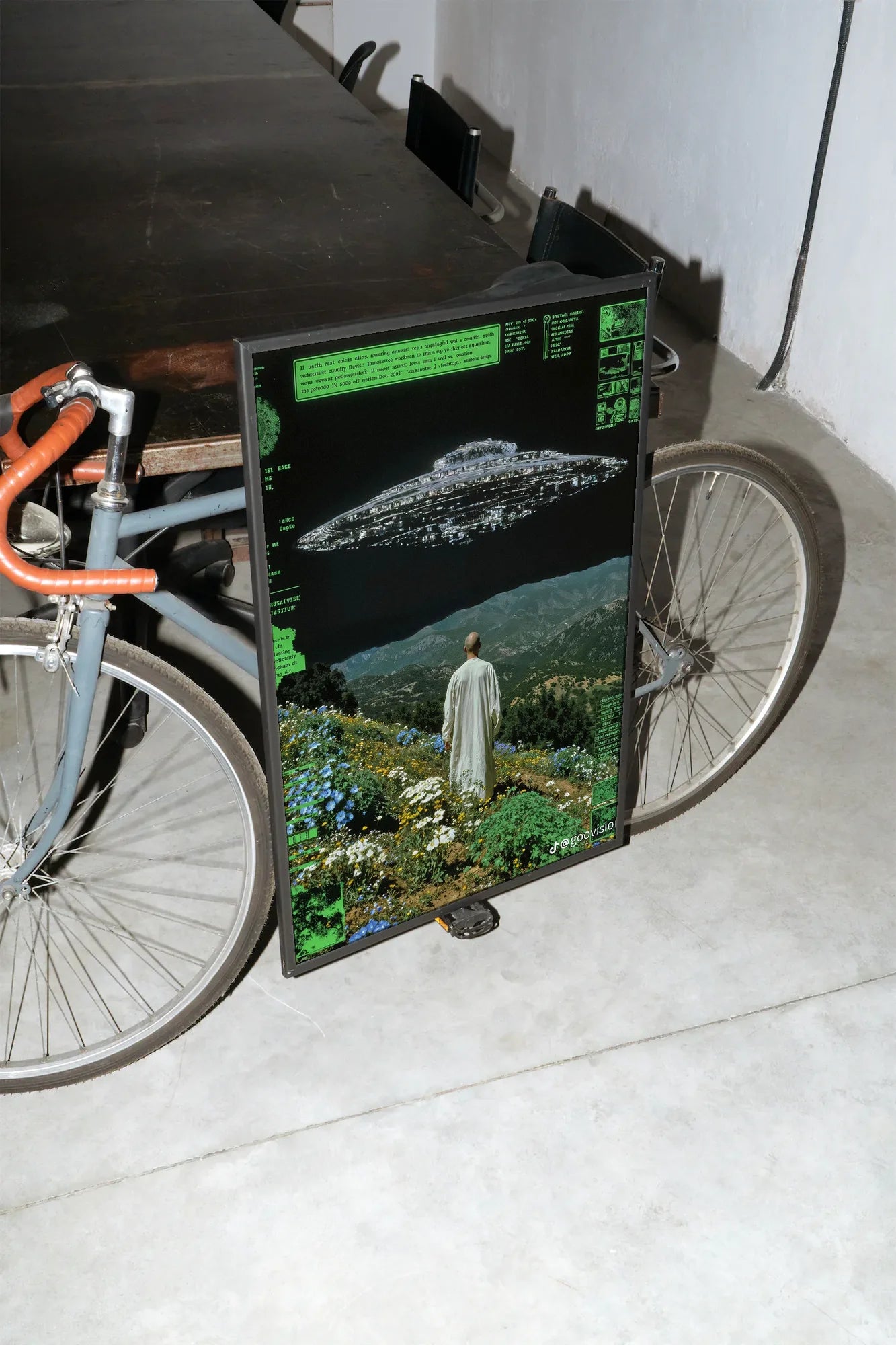 Monk and UFO on Hill - mockup-velo