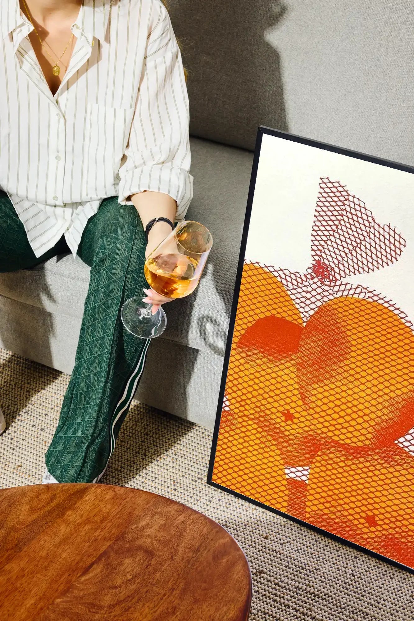 Orange Mesh - drinkglass-sofa