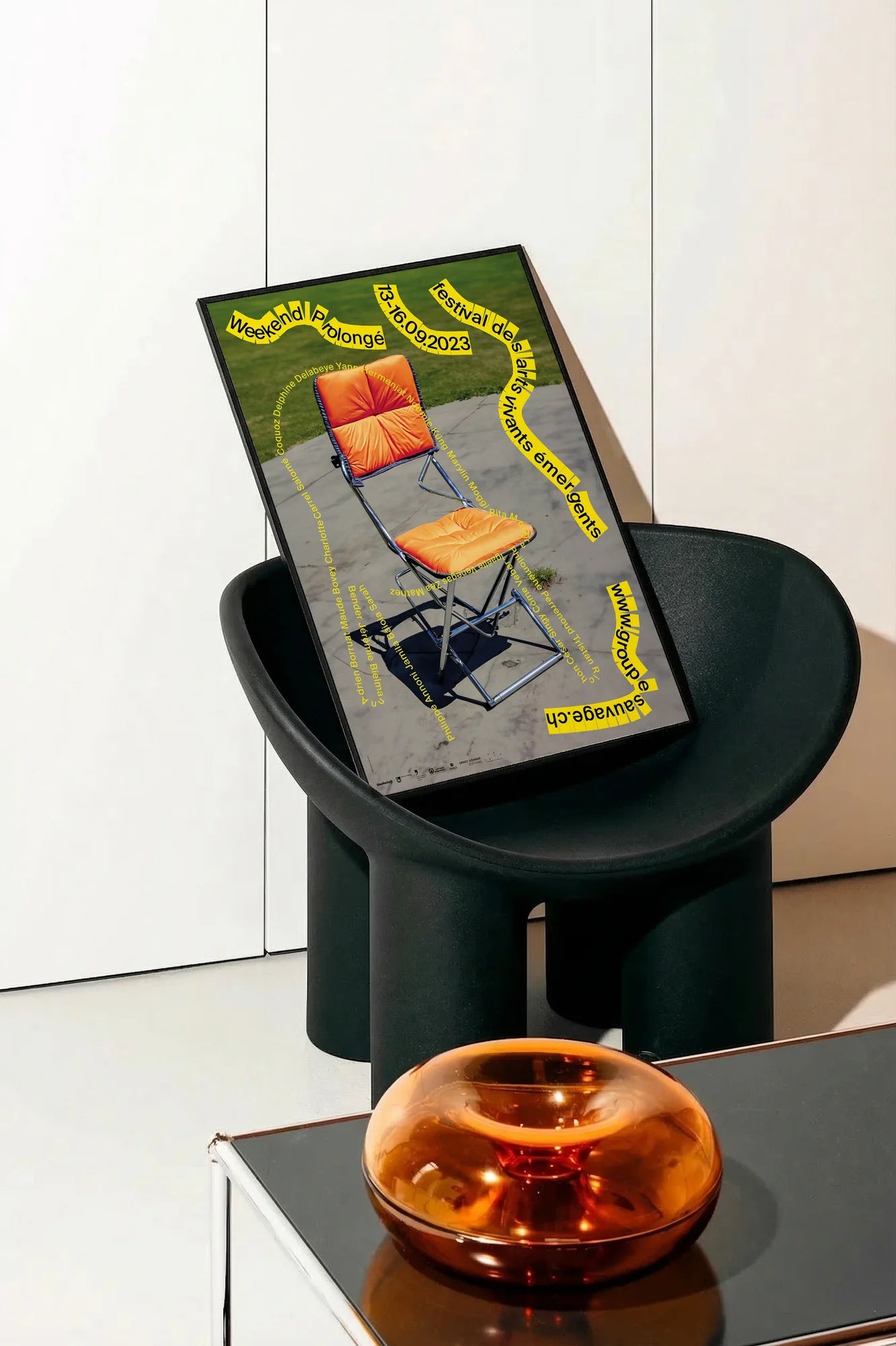 Orange Concrete Collage - onchair