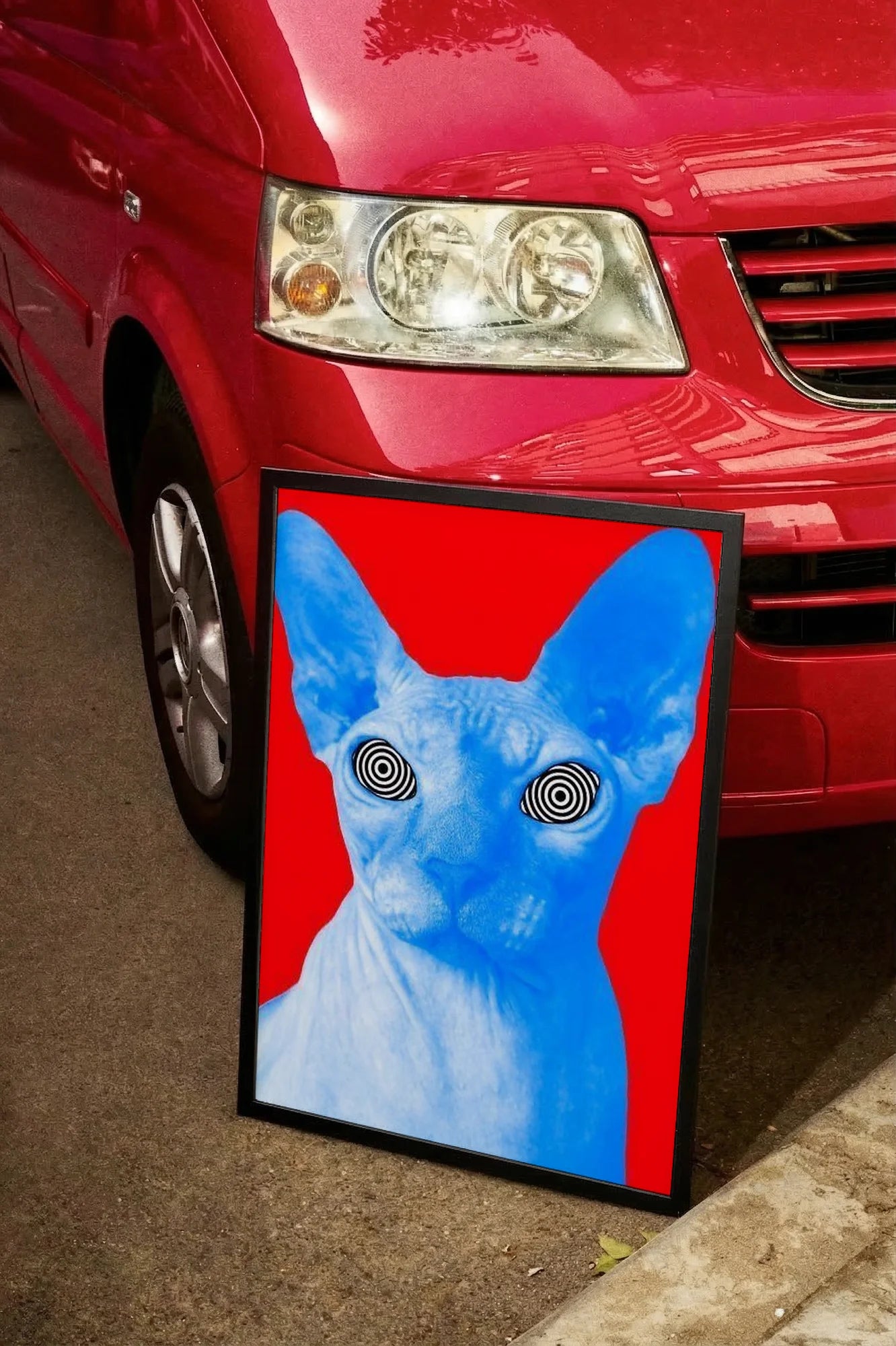Red Spirals of Blue - carmockup