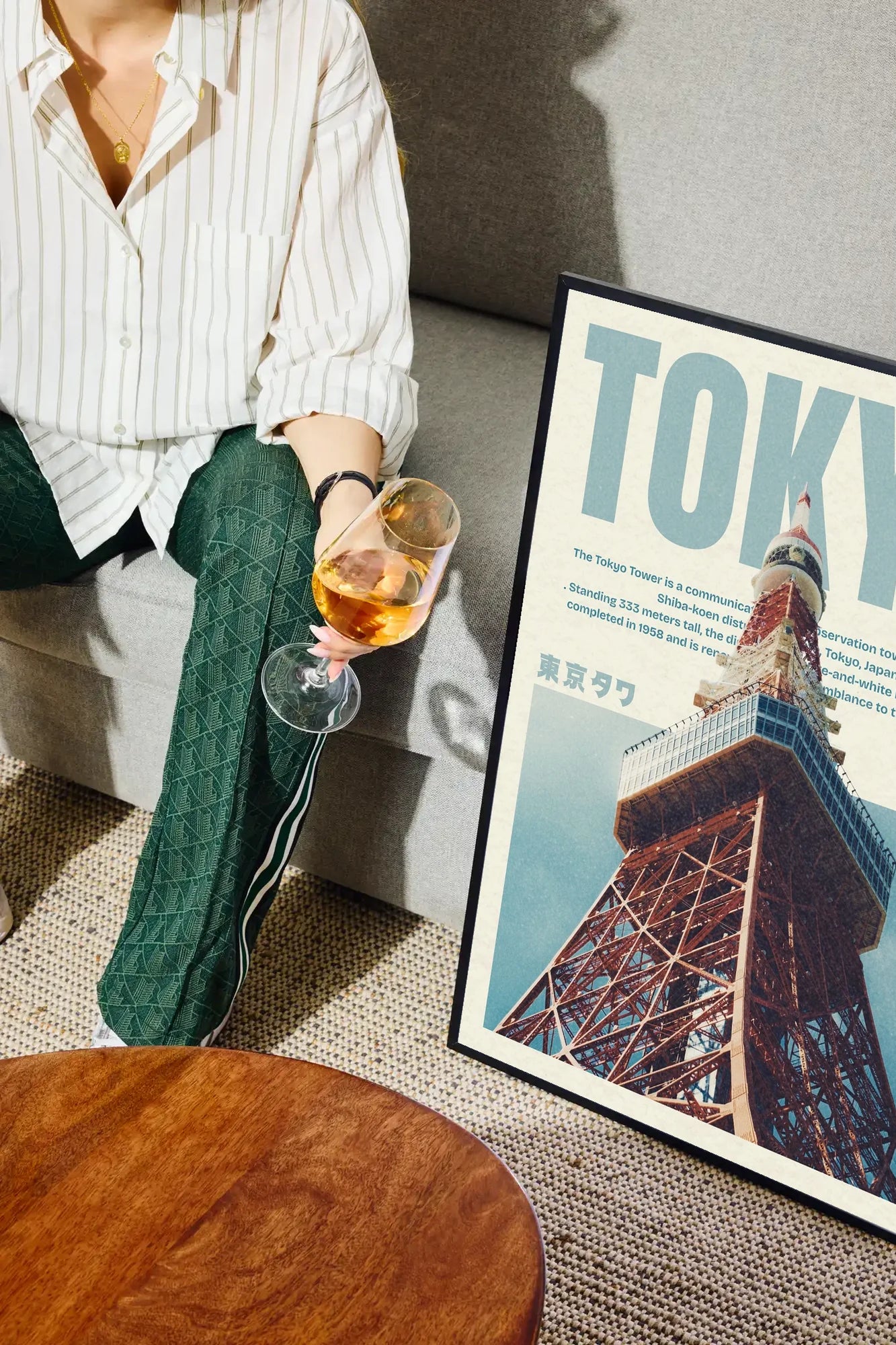 Tokyo Lattice Dawn - drinkglass-sofa
