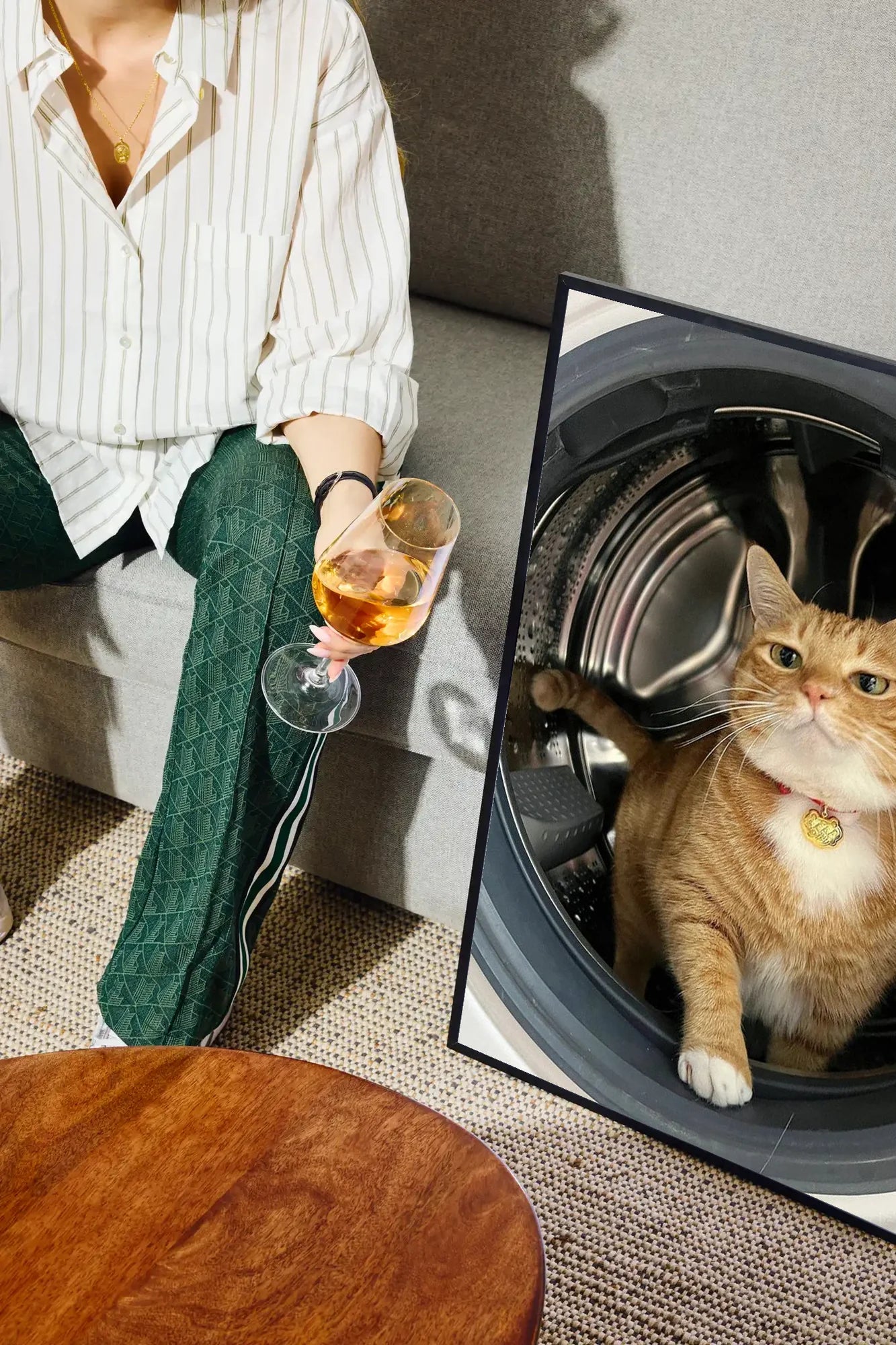Feline Motion - drinkglass-sofa