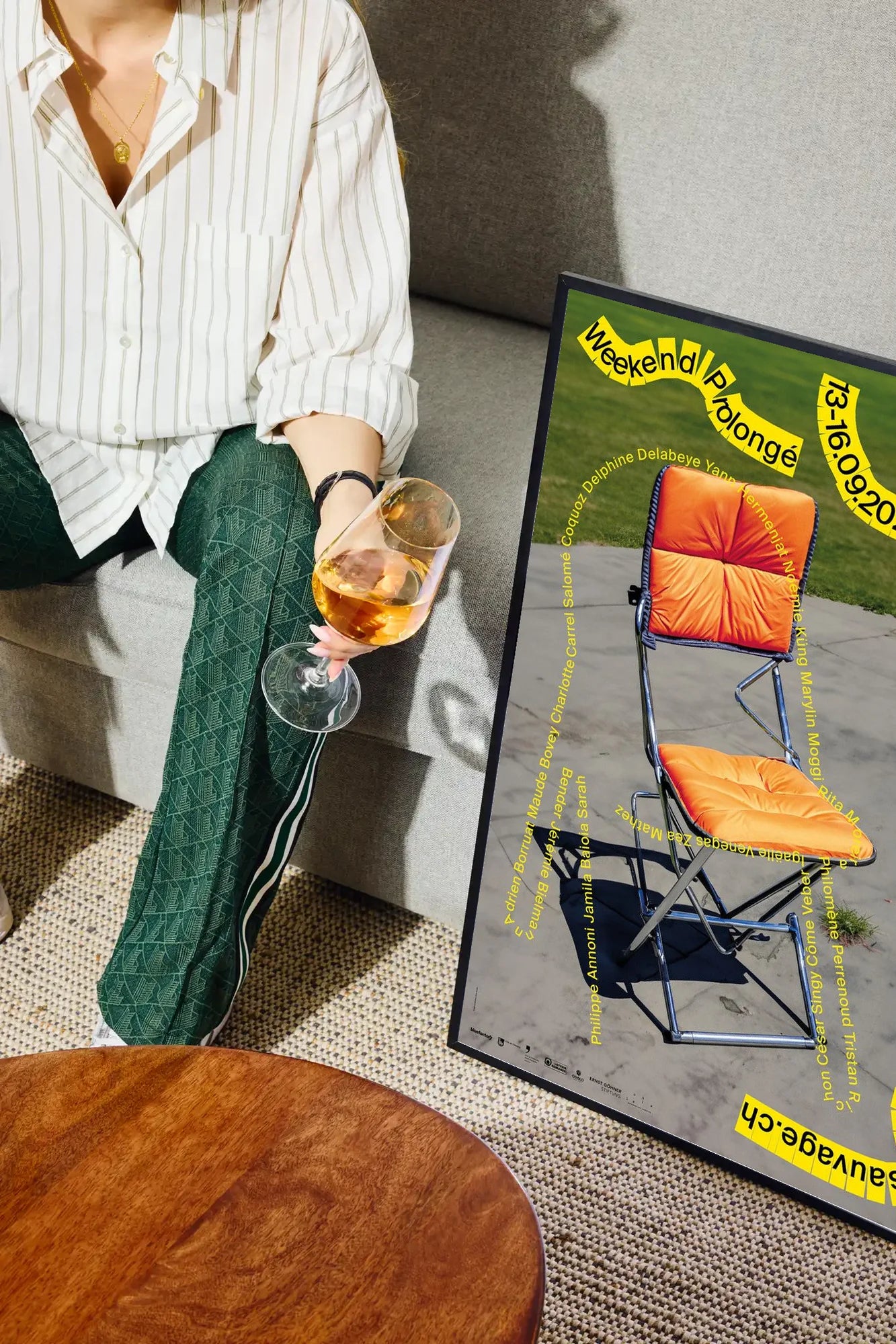 Orange Concrete Collage - drinkglass-sofa