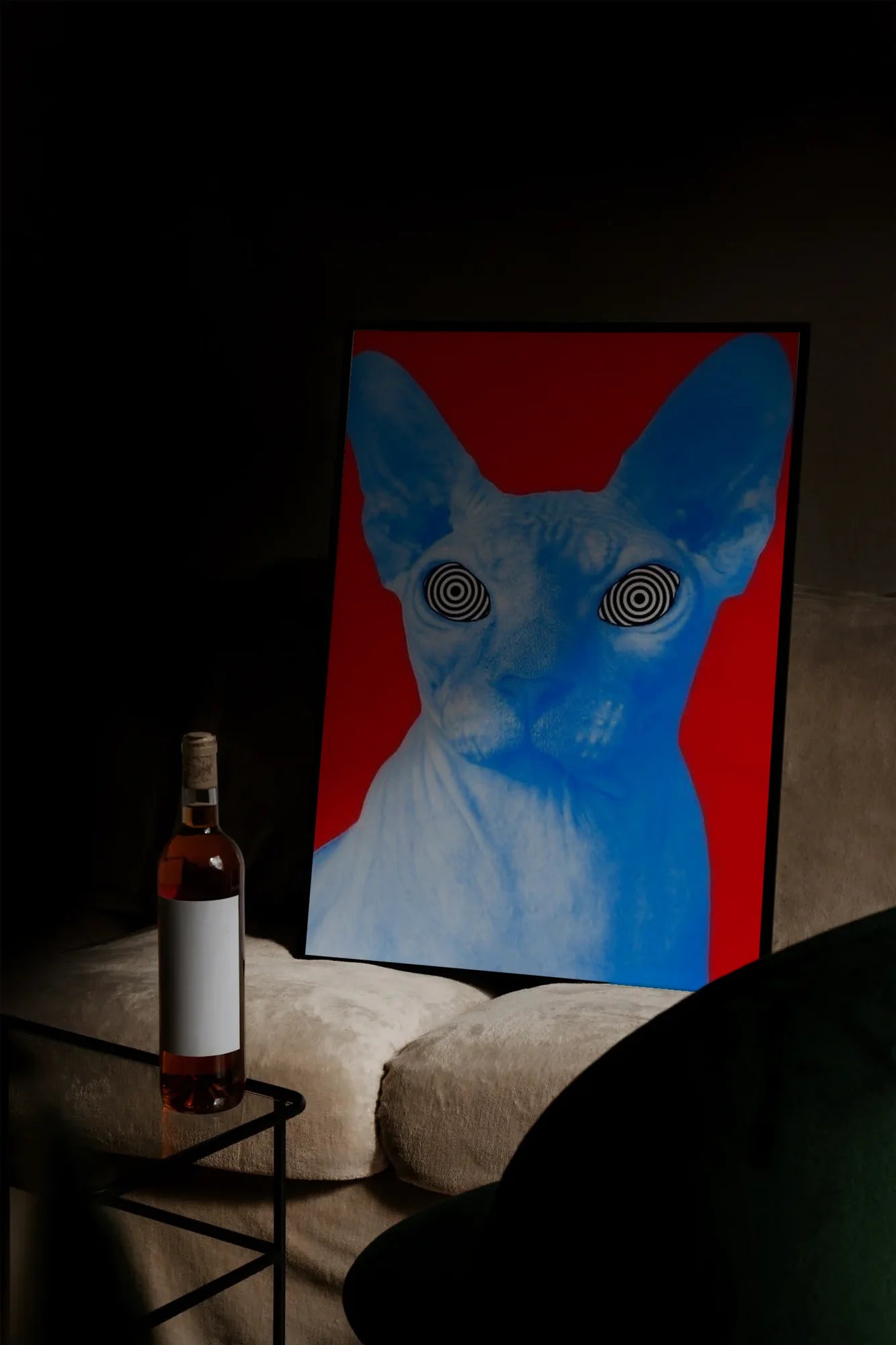 Red Spirals of Blue - mockupsofa-dark