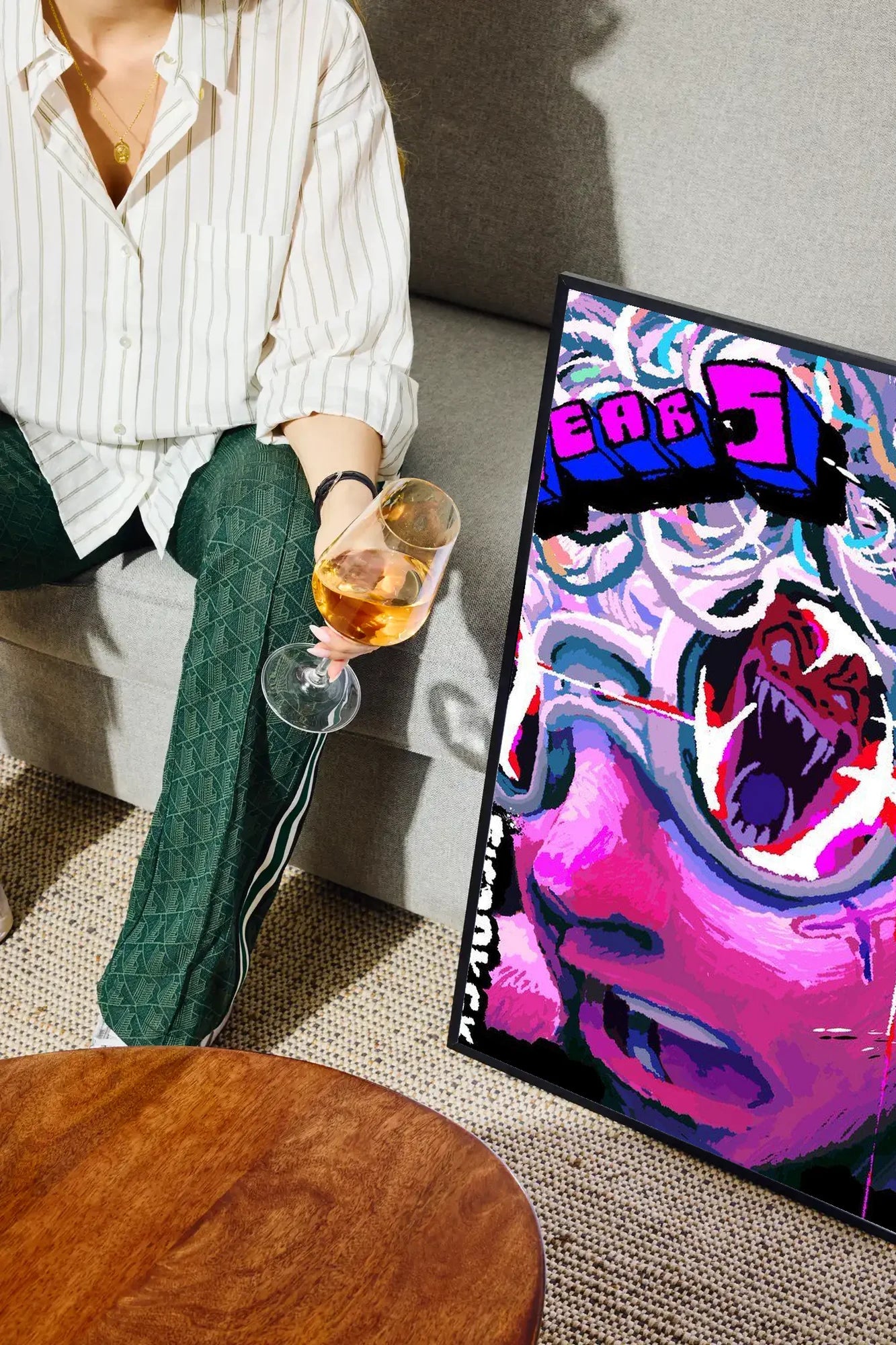 Glitch Heart - drinkglass-sofa