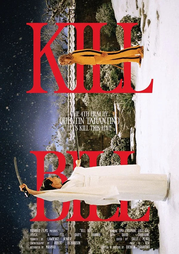 A cinematic poster captures a snowy mountain landscape bathed in stark red light as title characters soar through air.
