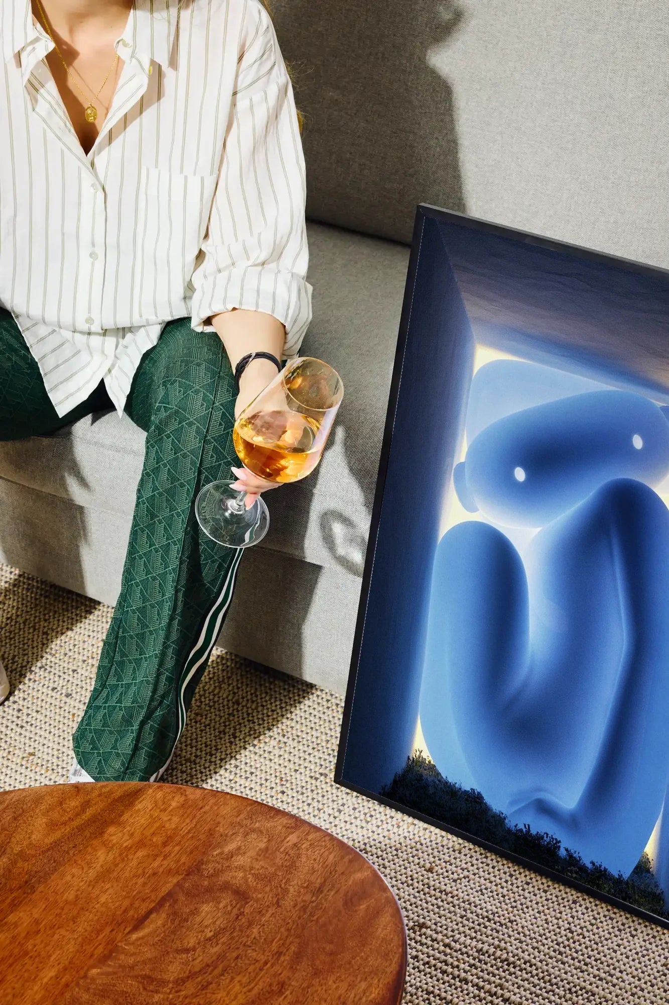 Blue Ethereal Dreams - drinkglass-sofa
