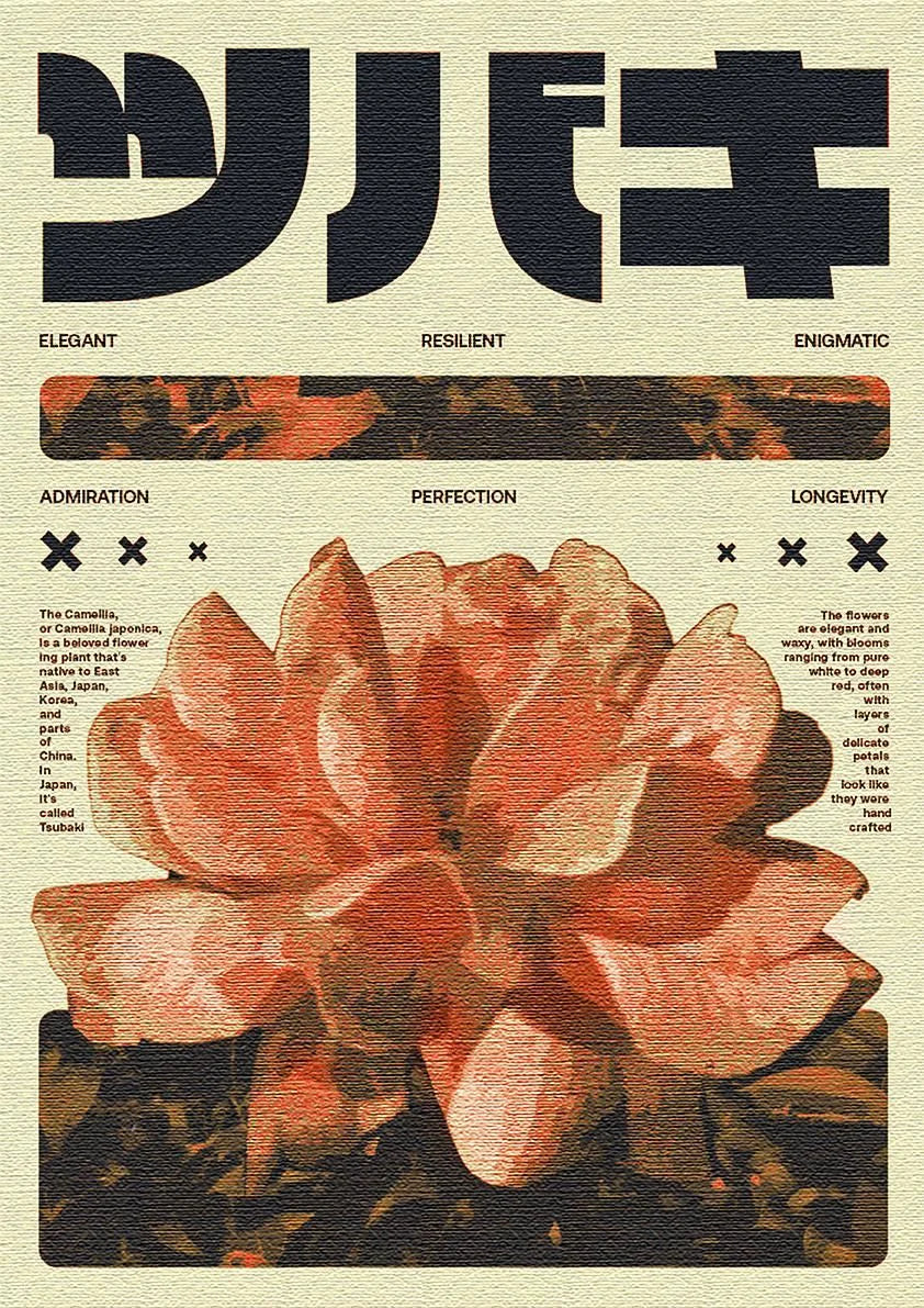 A vintage-inspired digital illustration of a detailed pink-brown rose, rendered in warm earthy tones. Centered composition emphasizes elegance and longevity, surrounded by typograp
