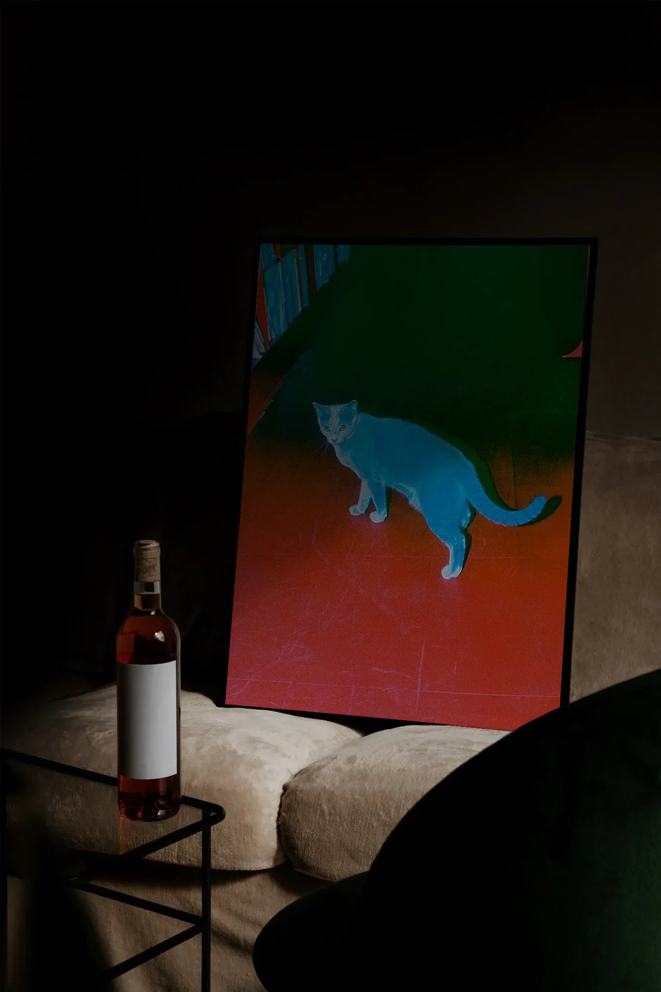 Red Cat's Blue Dream - mockupsofa-dark
