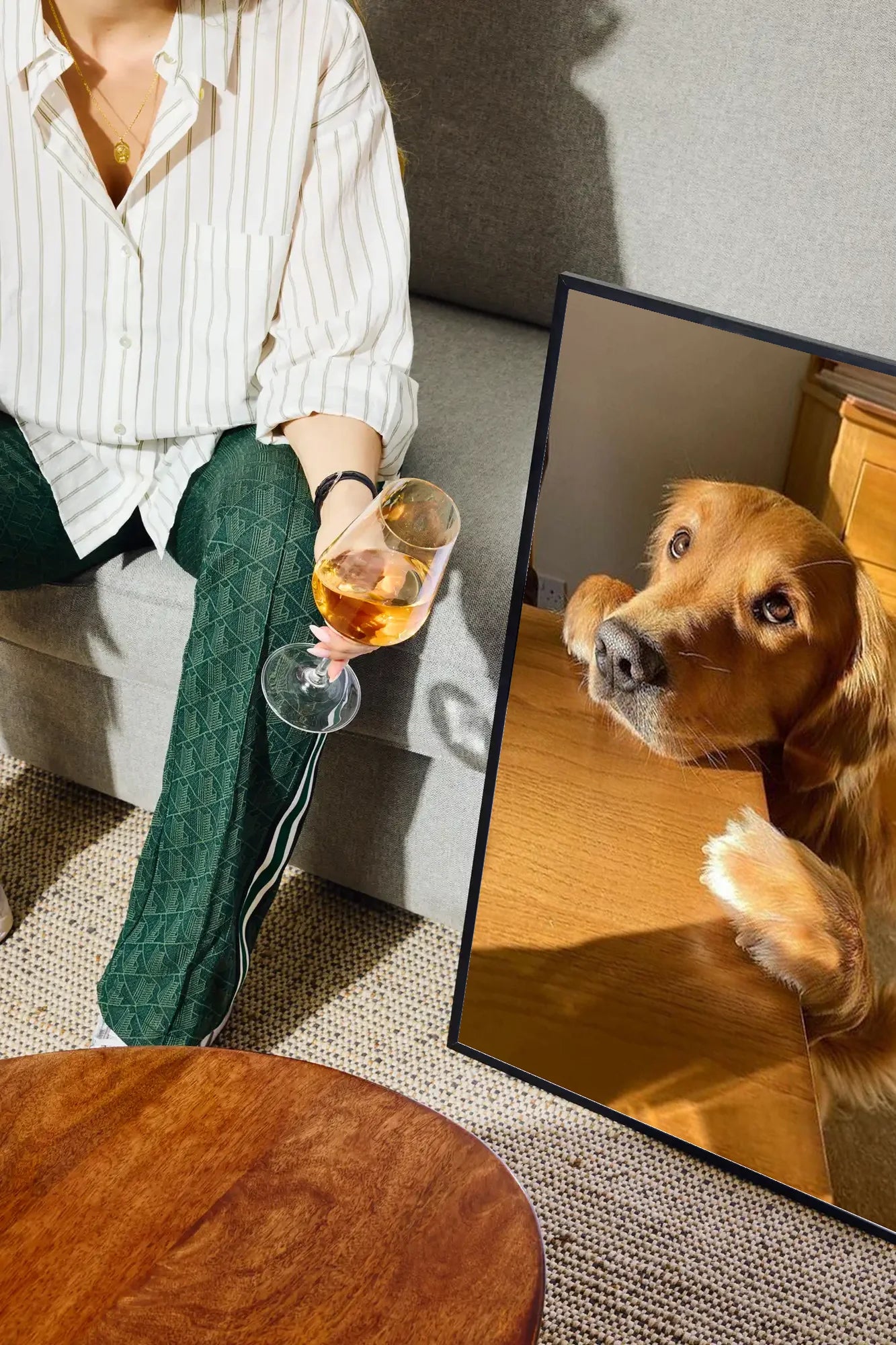 Golden Paws - drinkglass-sofa
