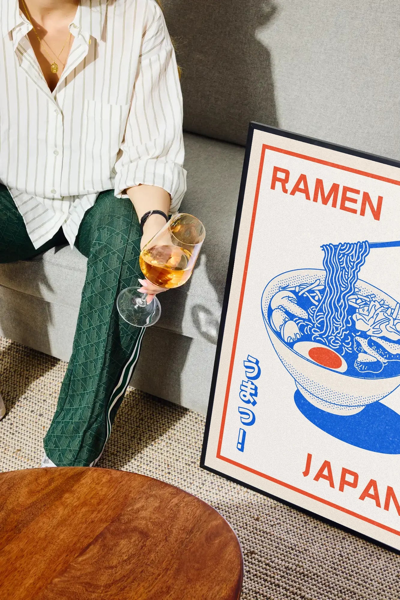 Ramen's Quiet Joy - drinkglass-sofa